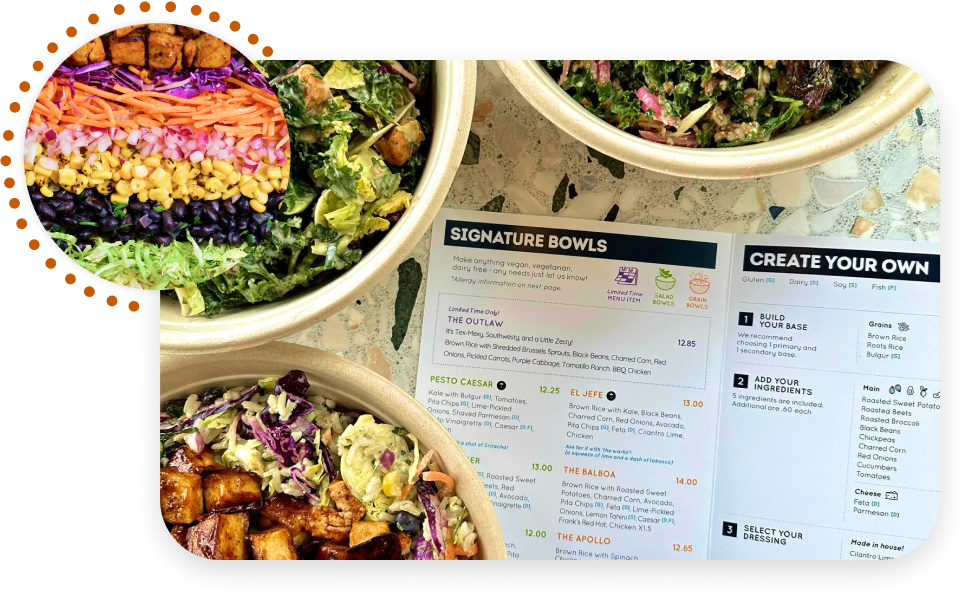 Delicious Healthy Salads Grain Bowls Restaurant Catering Roots Natural Kitchen